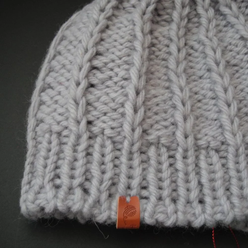 Hand Knitted Hat Toque Adult Size - M-(L) Wool Purple Unisex Color Blue-020 - Picture 8 of 8